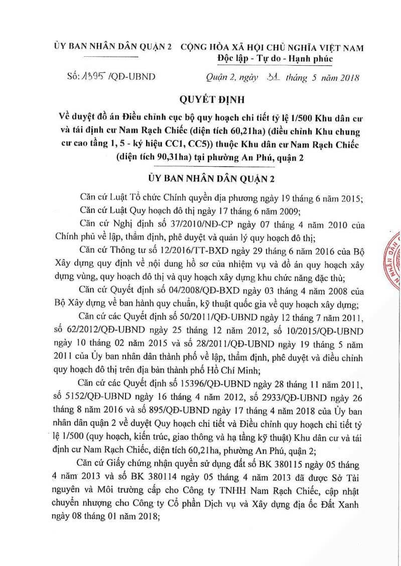 Quyết định phê duyệt quy hoạch 1/500