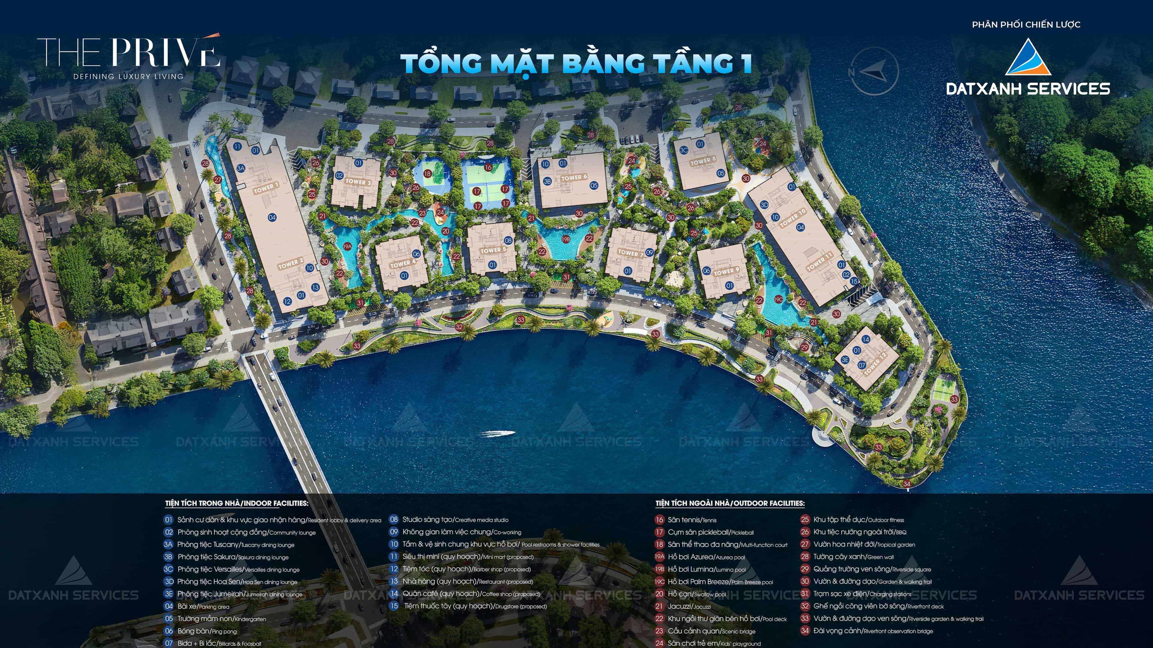 MẶT BẰNG TIỆN ÍCH TẦNG 1